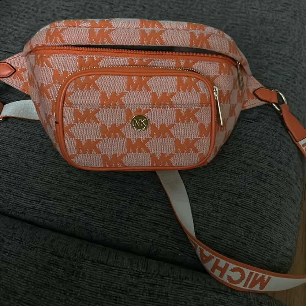 Orange authentic michael kors Fannie pack